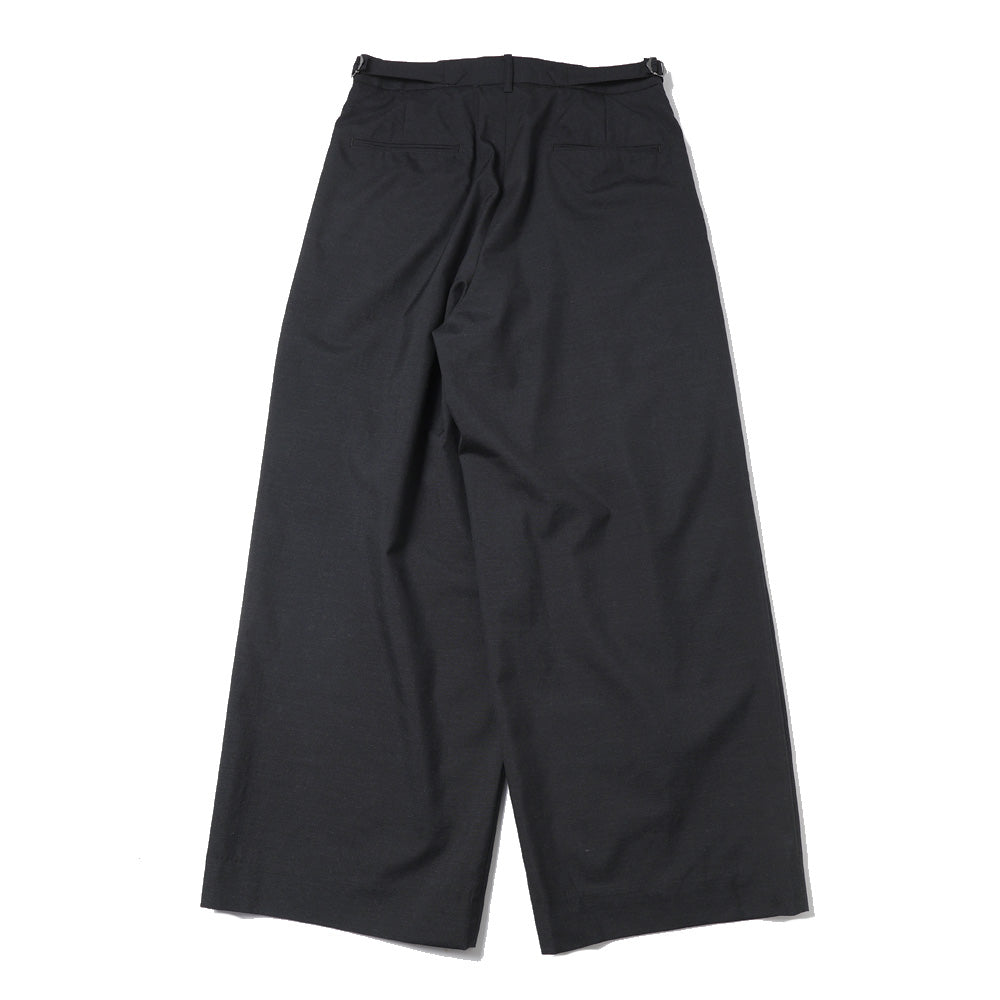 TWO TUCK BAGGY TROUSERS WOOL TROPICAL WASHER