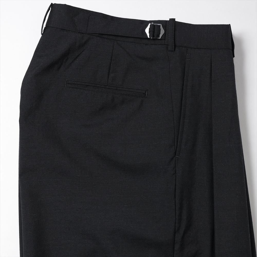 TWO TUCK BAGGY TROUSERS WOOL TROPICAL WASHER