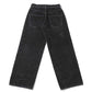 FLOCKED DEINM EMBROIDERED PANTS