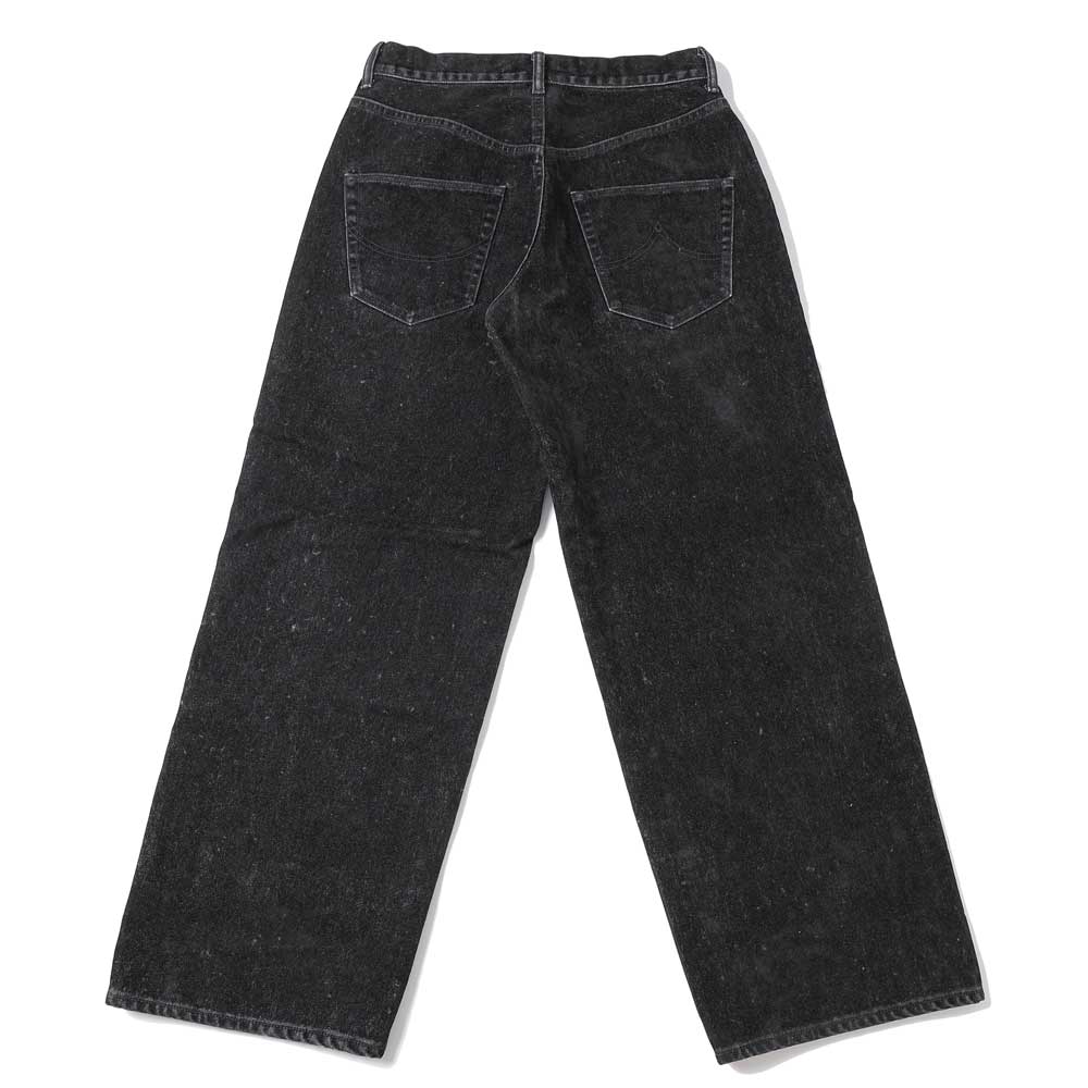 FLOCKED DEINM EMBROIDERED PANTS