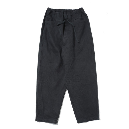 Black drill tapered trousers