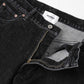 FLOCKED DEINM EMBROIDERED PANTS