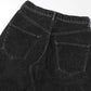 FLOCKED DEINM EMBROIDERED PANTS