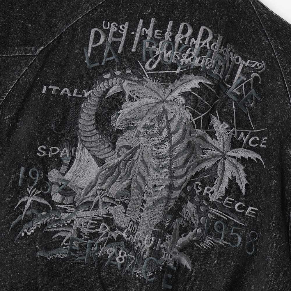 FLOCKED DEINM SOUVENIR JACKET