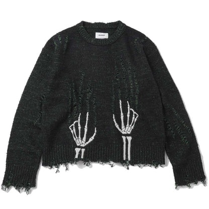 SKELTON SCRATCH KNIT PULLOVER