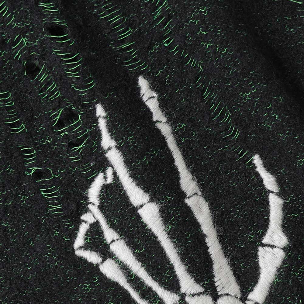 SKELTON SCRATCH KNIT PULLOVER