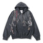 EMBROIDERED CHAIN ZIP-UP HOODIE