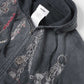 EMBROIDERED CHAIN ZIP-UP HOODIE