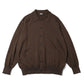 Cotton Knit Polo Collar Cardigan