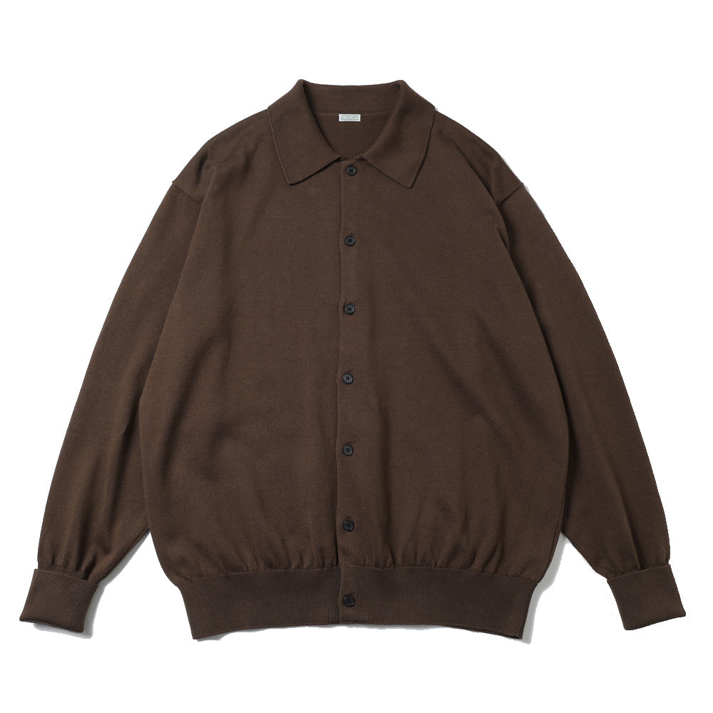 Cotton Knit Polo Collar Cardigan