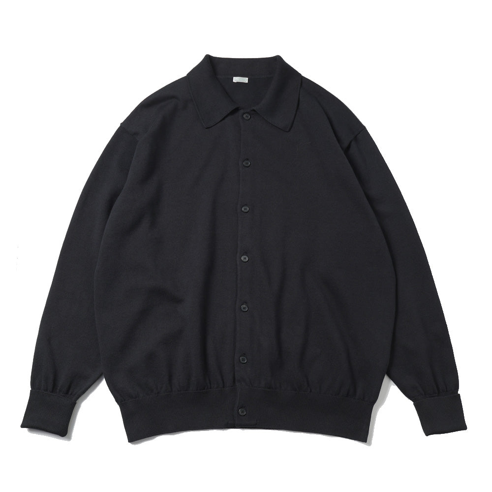 Cotton Knit Polo Collar Cardigan
