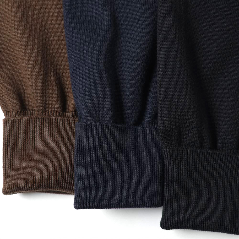 Cotton Knit Polo Collar Cardigan