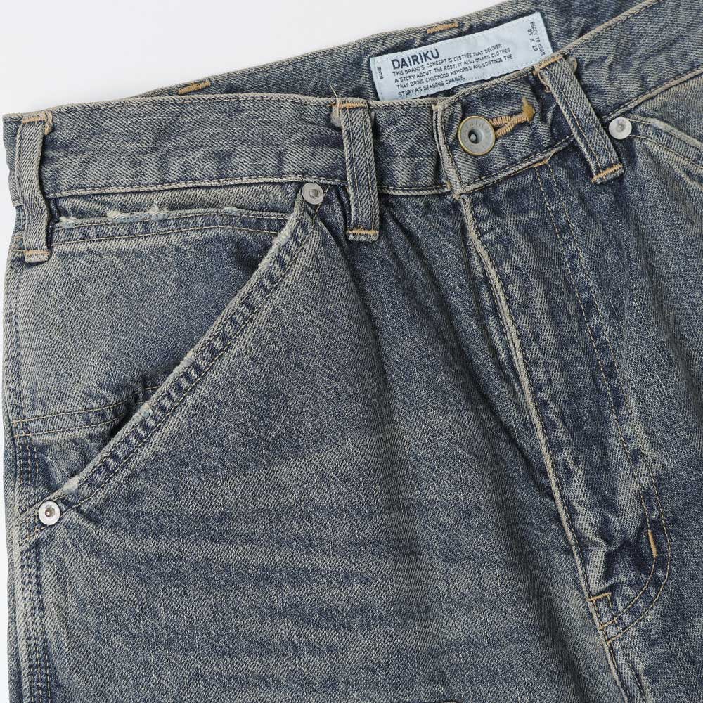 Vintage Washed Painter Denim Wide Pants