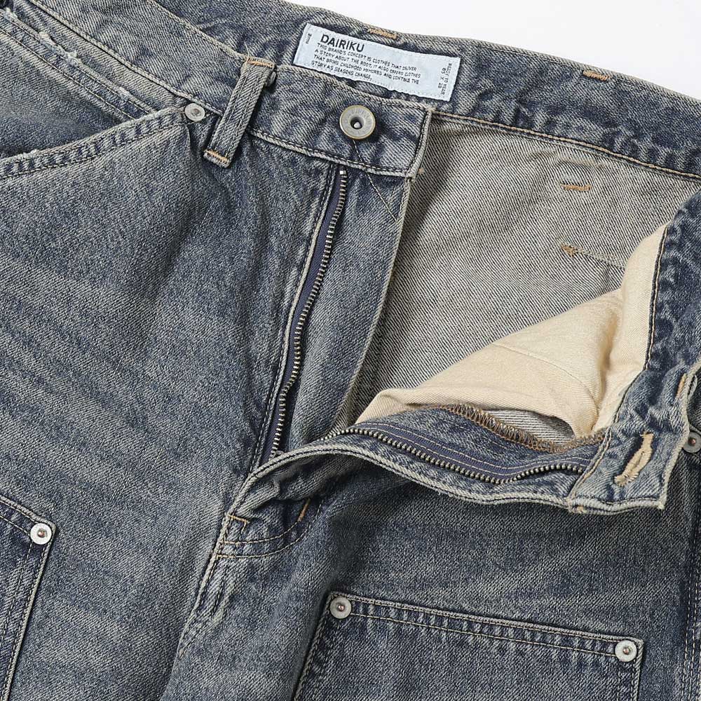 Vintage Washed Painter Denim Wide Pants