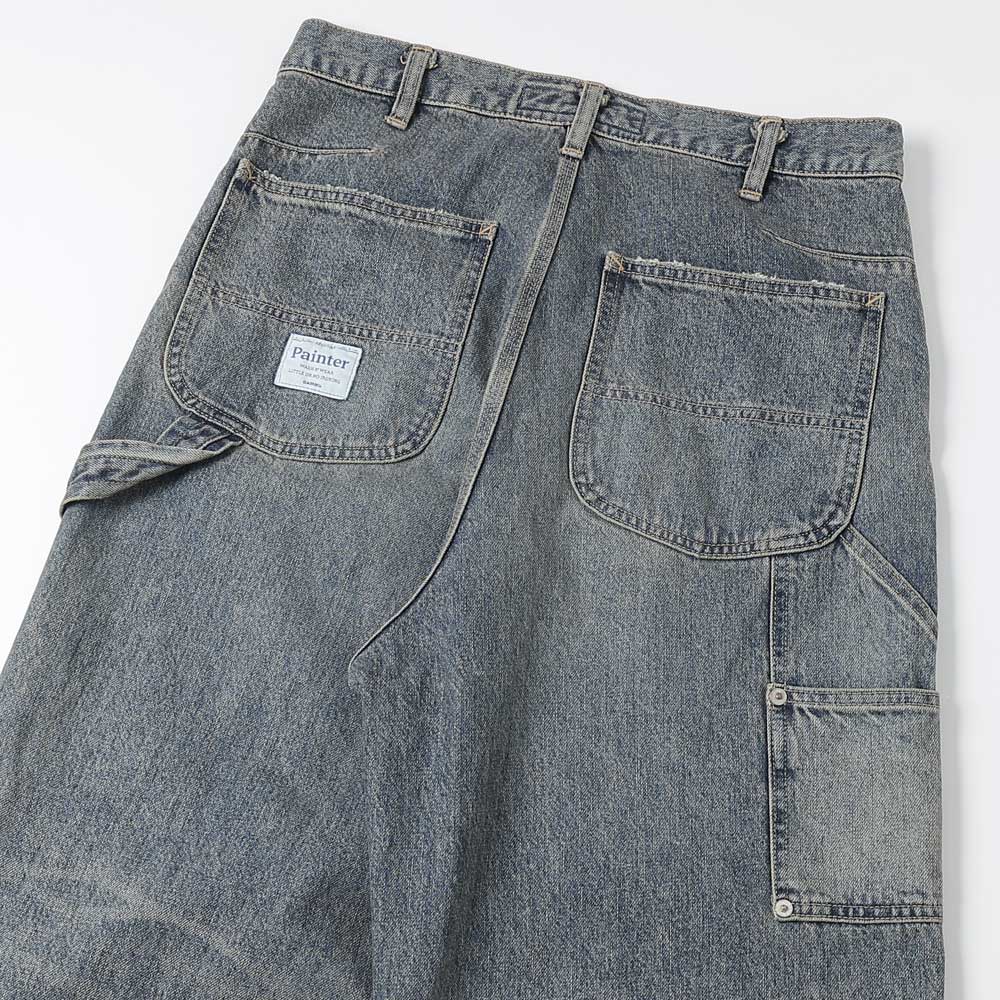Vintage Washed Painter Denim Wide Pants