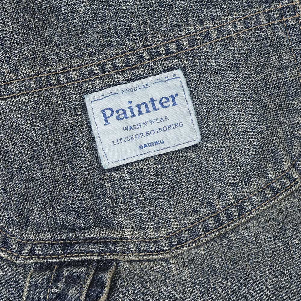 Vintage Washed Painter Denim Wide Pants