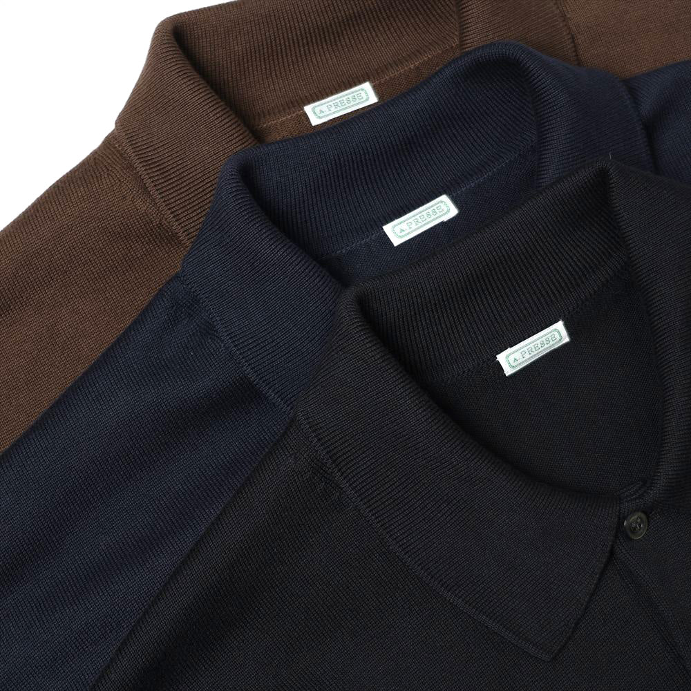 Cotton Knit L/S Polo Shirts