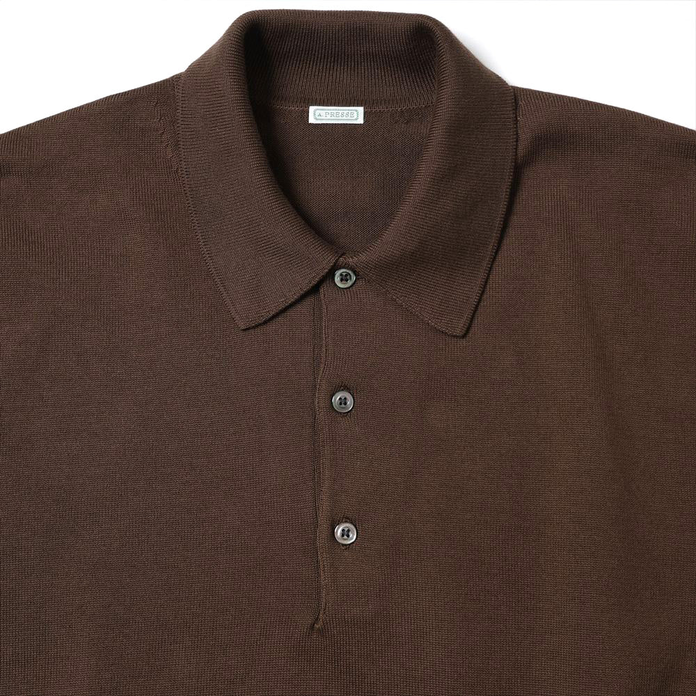 A.PRESSE Cotton Knit L/S Polo Shirts 26SAP-03-03 (26SAP-03-03) | A