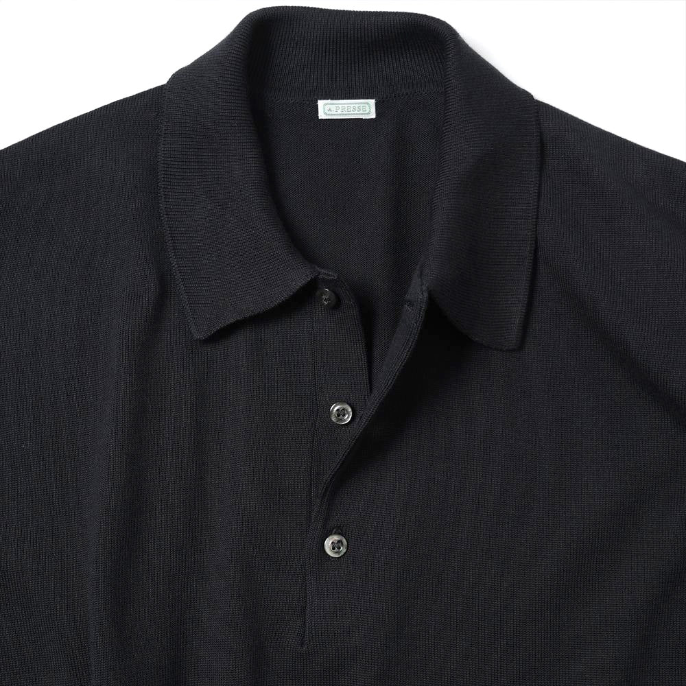 A.PRESSE (ア プレッセ) Cotton Knit L/S Polo Shirts 26SAP-03-03