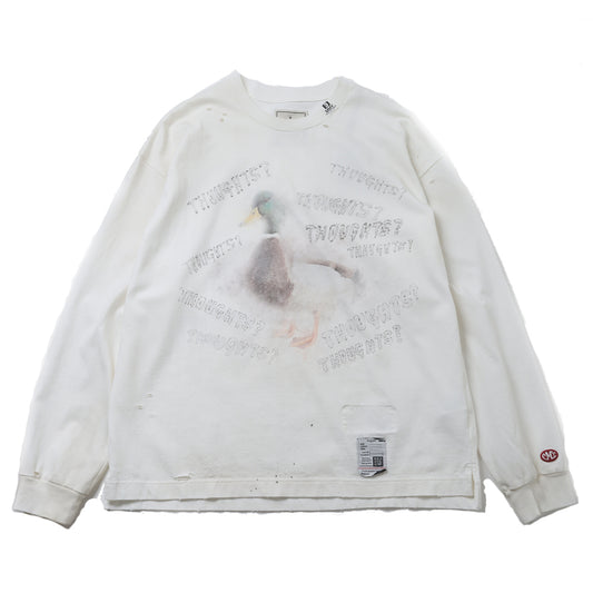 DISTRESSED LONG SLEEVES TEE