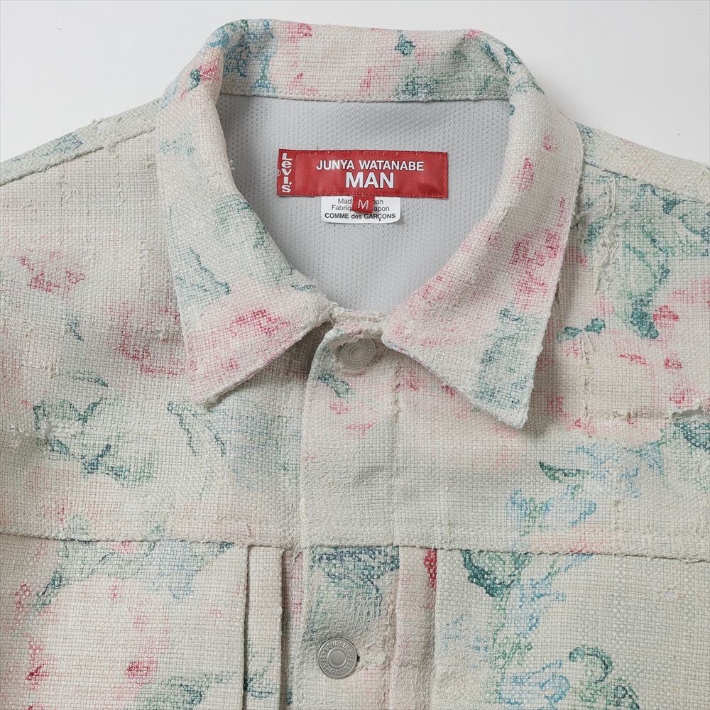 JUNYA WATANABE MAN) レーヨンリネン花柄プリント×牛革 Levi's Wネーム