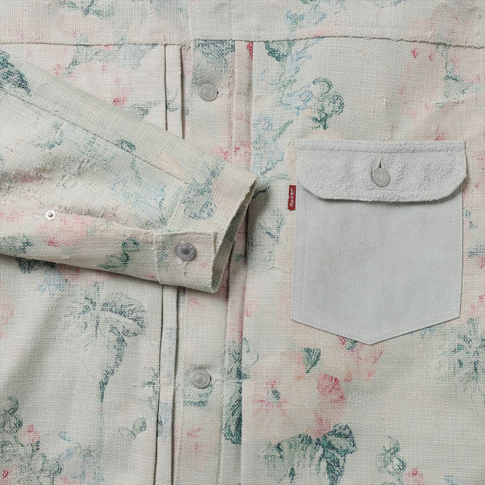 Rayon linen floral print x cowhide Levi's W-name J204