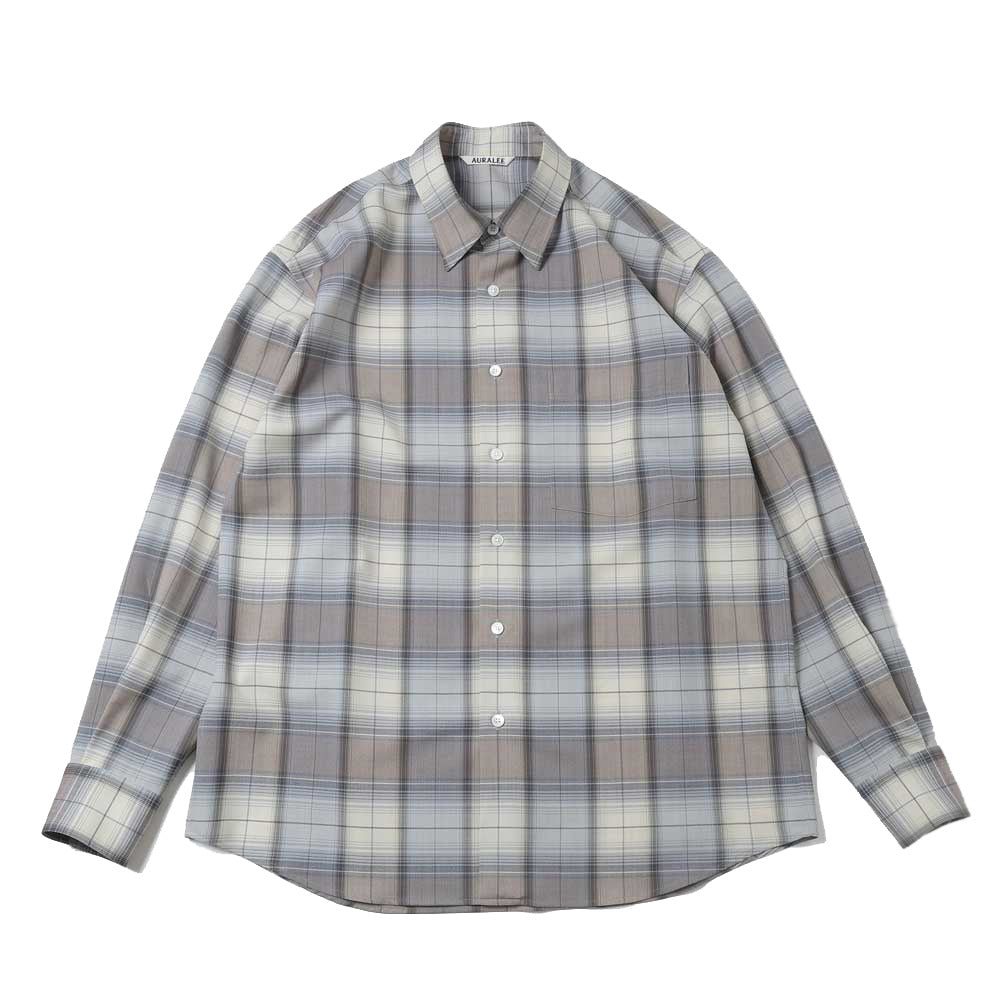 AURALEE) SUPER LIGHT WOOL CHECK SHIRT (A26SS01LC) | AURALEE