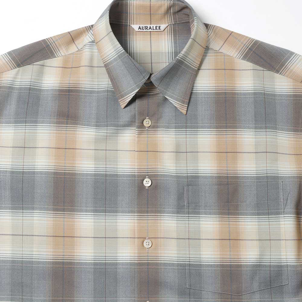 AURALEE) SUPER LIGHT WOOL CHECK SHIRT (A26SS01LC) | AURALEE