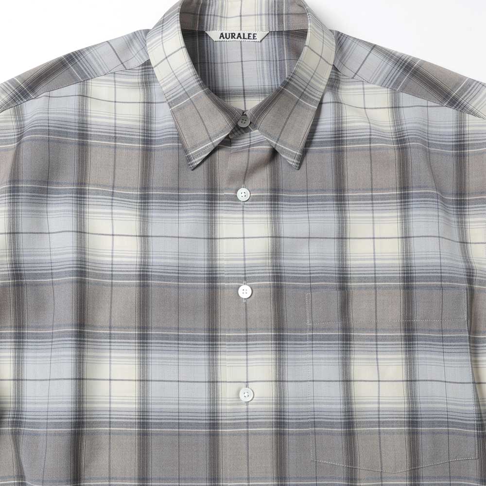 AURALEE) SUPER LIGHT WOOL CHECK SHIRT (A26SS01LC) | AURALEE