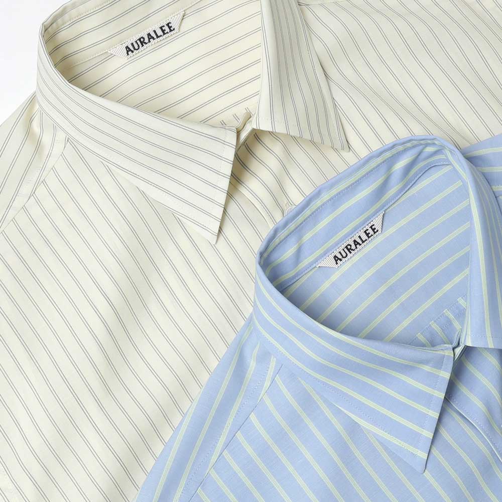 AURALEE) SUPER FINE WOOL STRIPE SHIRT (A26SS01WW) | AURALEE