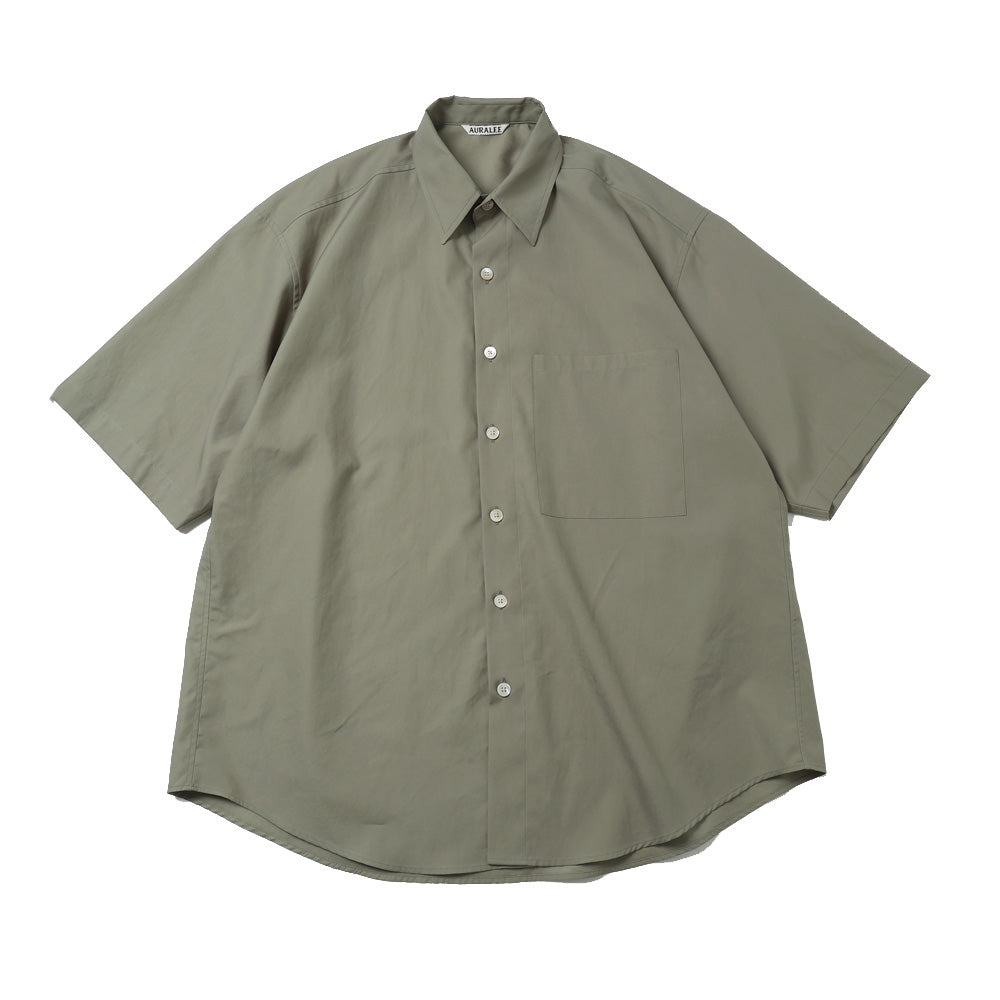AURALEE) WASHED FINX TWILL BIG HALF SLEEVED SHIRT (A26SS03TN