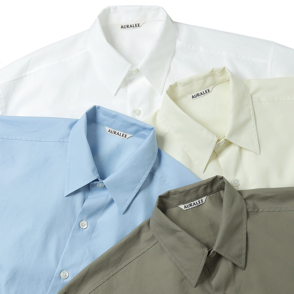 AURALEE) WASHED FINX TWILL BIG HALF SLEEVED SHIRT (A26SS03TN