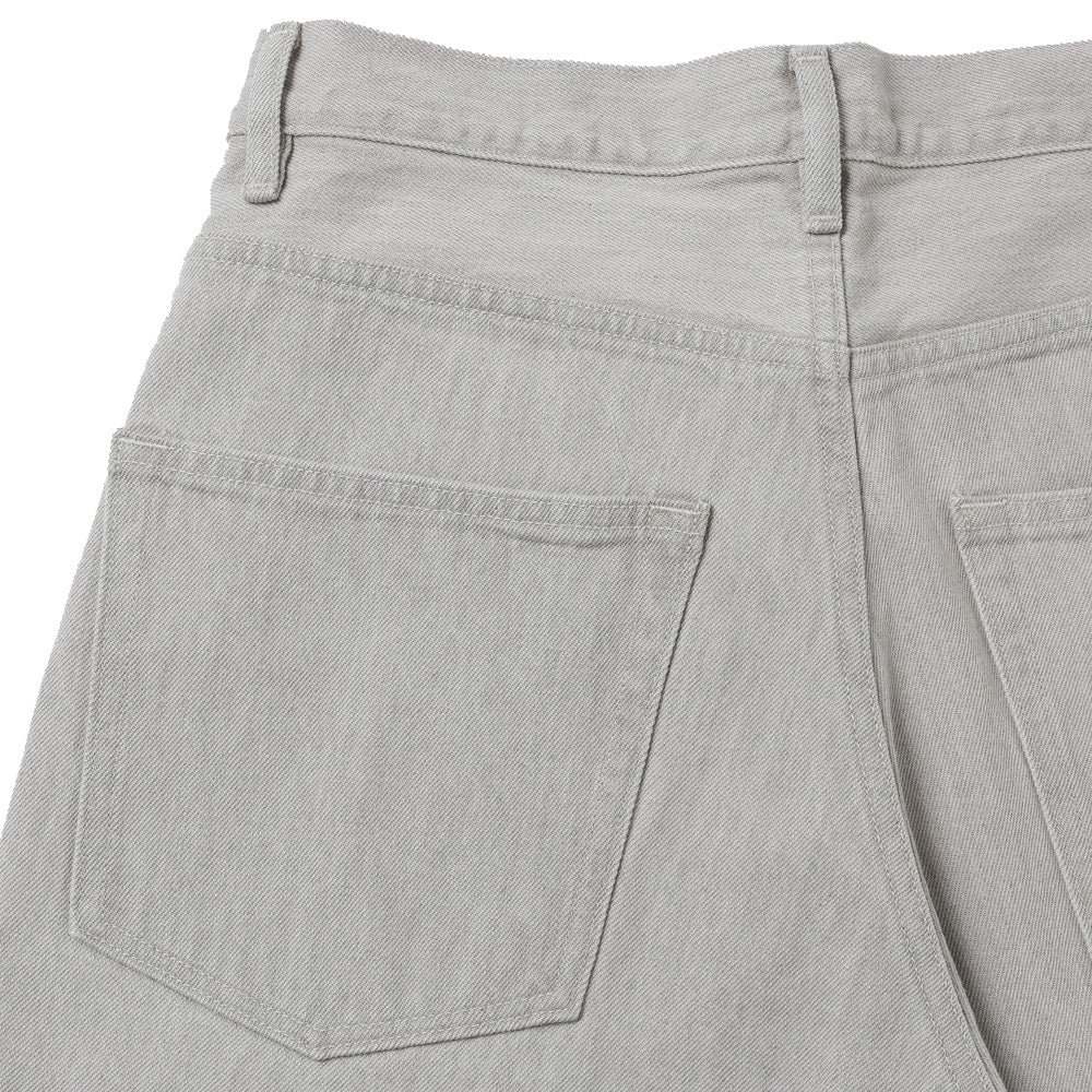 AURALEE) FADED HARD TWIST BROWN DENIM WIDE PANTS (A26SP02BD