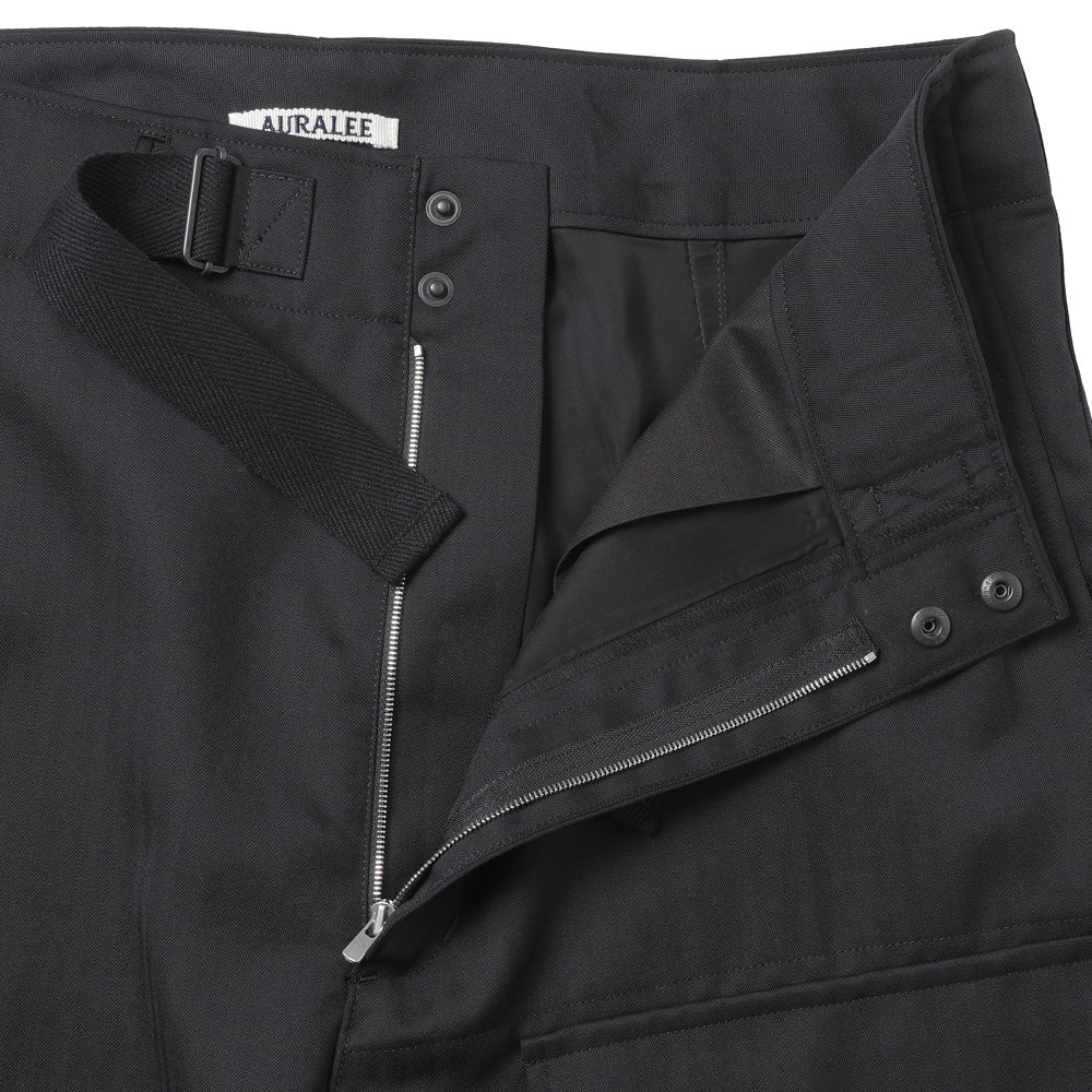 WOOL HERRINGBONE CARGO PANTS