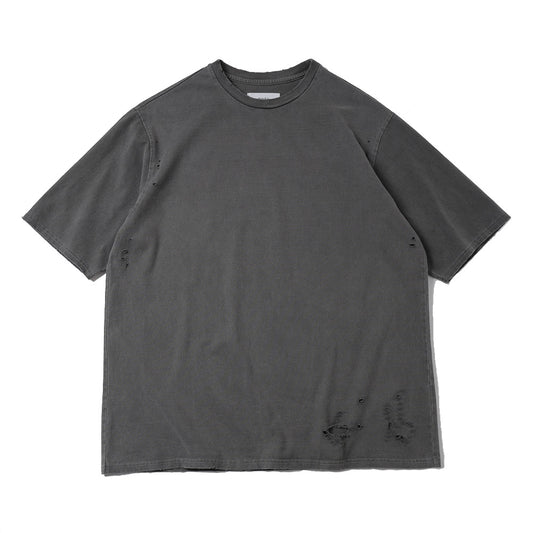 CREW NECK DAMADED TEE ORGANIC COTTON