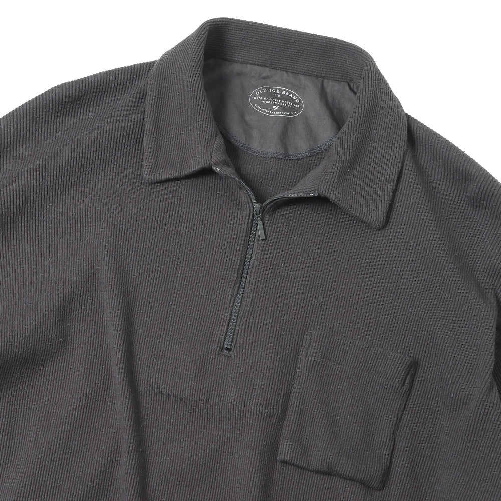 QUATER ZIP SILK NEP RIBED SHIRTS