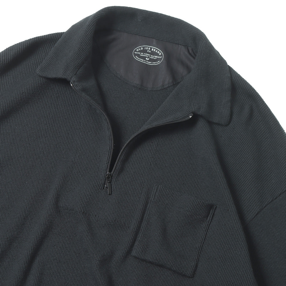 QUATER ZIP SILK NEP RIBED SHIRTS