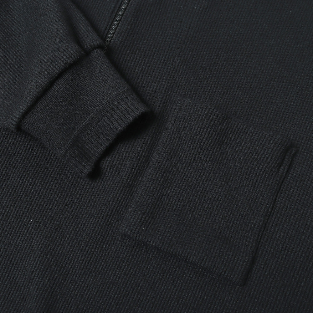 QUATER ZIP SILK NEP RIBED SHIRTS