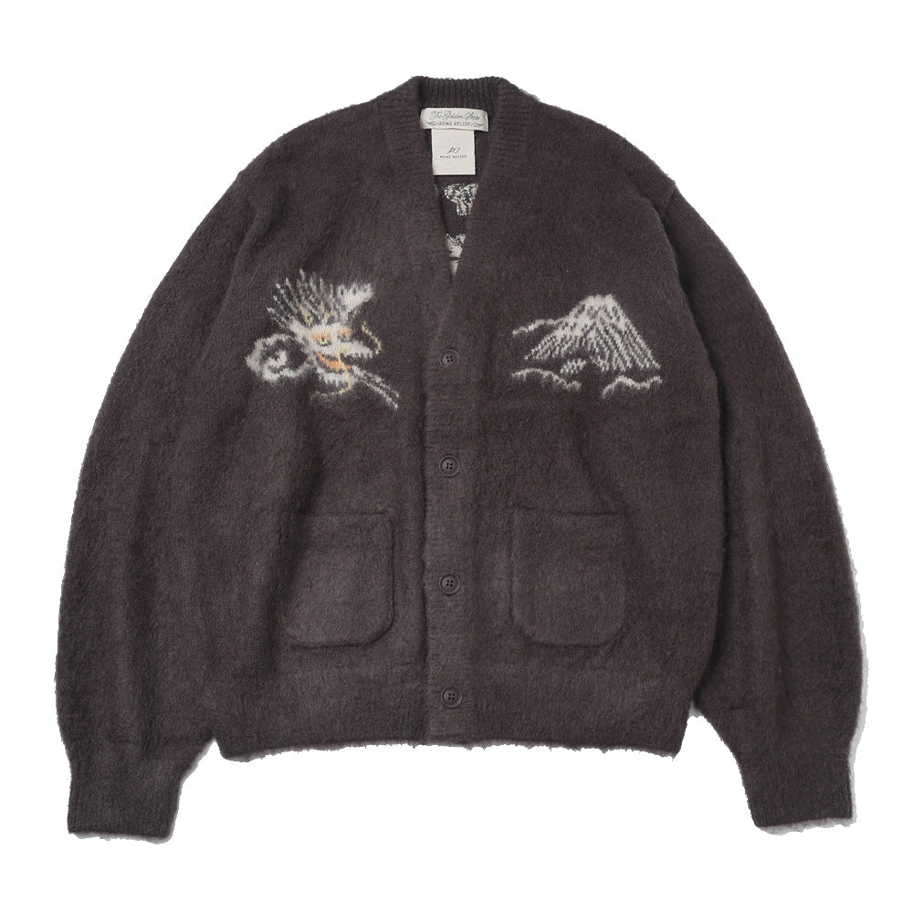Brushed knit cardigan (Dragon and Tiger pattern)