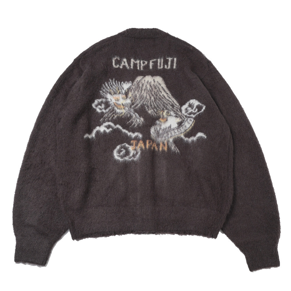 Brushed knit cardigan (Dragon and Tiger pattern)