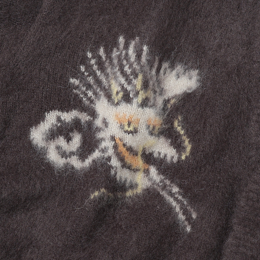 Brushed knit cardigan (Dragon and Tiger pattern)