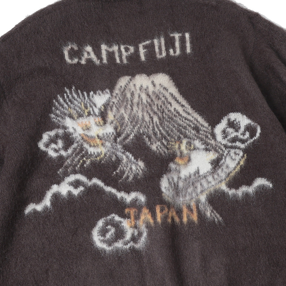 Brushed knit cardigan (Dragon and Tiger pattern)