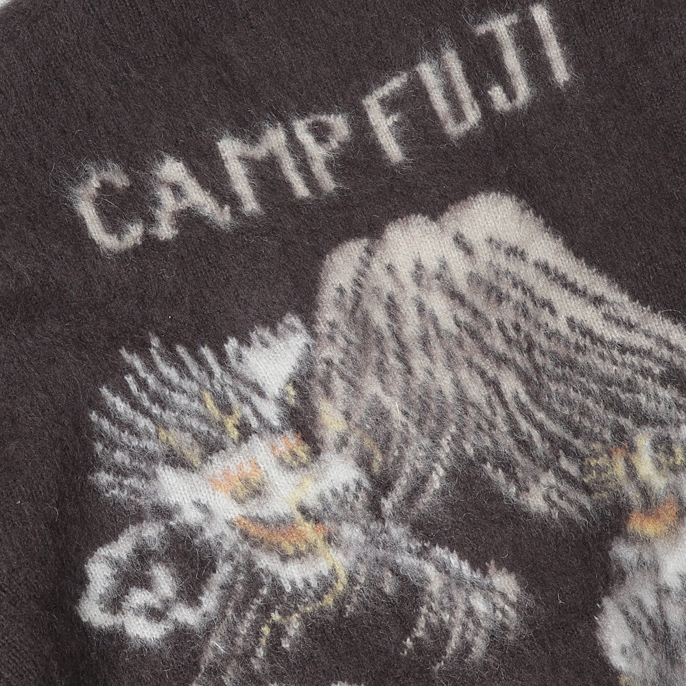 Brushed knit cardigan (Dragon and Tiger pattern)