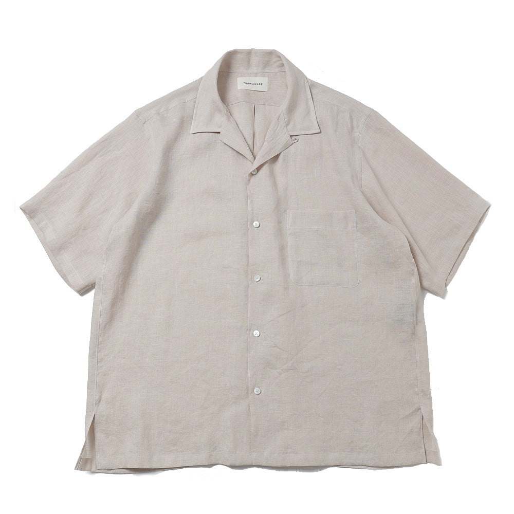 OPEN COLLAR S/S SHIRT HEMP