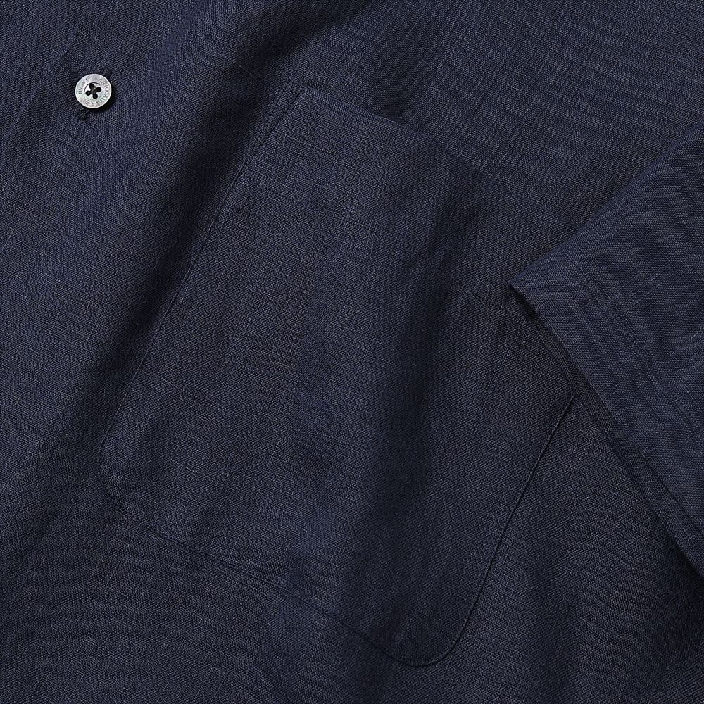 OPEN COLLAR S/S SHIRT HEMP