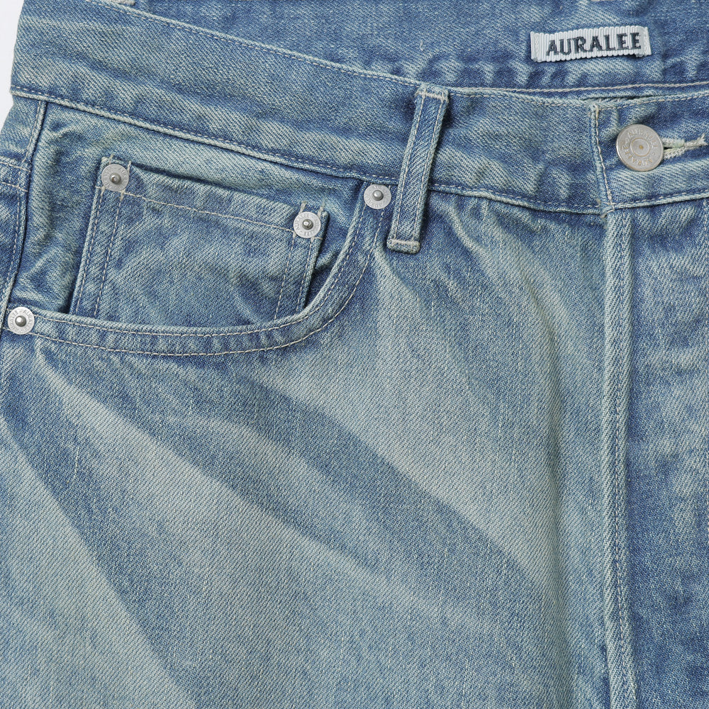 SELVEDGE FADED HEAVY DENIM WIDE PANTS