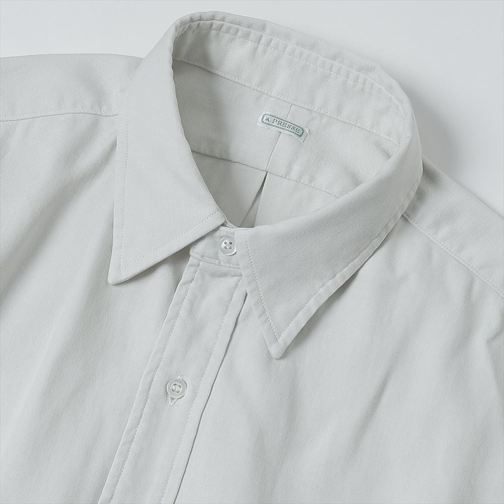 A.PRESSE (ア プレッセ) Double Weave Twill Regular Collar Shirt
