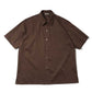 WASHED FINX TYPEWRITER OPEN COLLAR HALF SLEEVED SHIRT