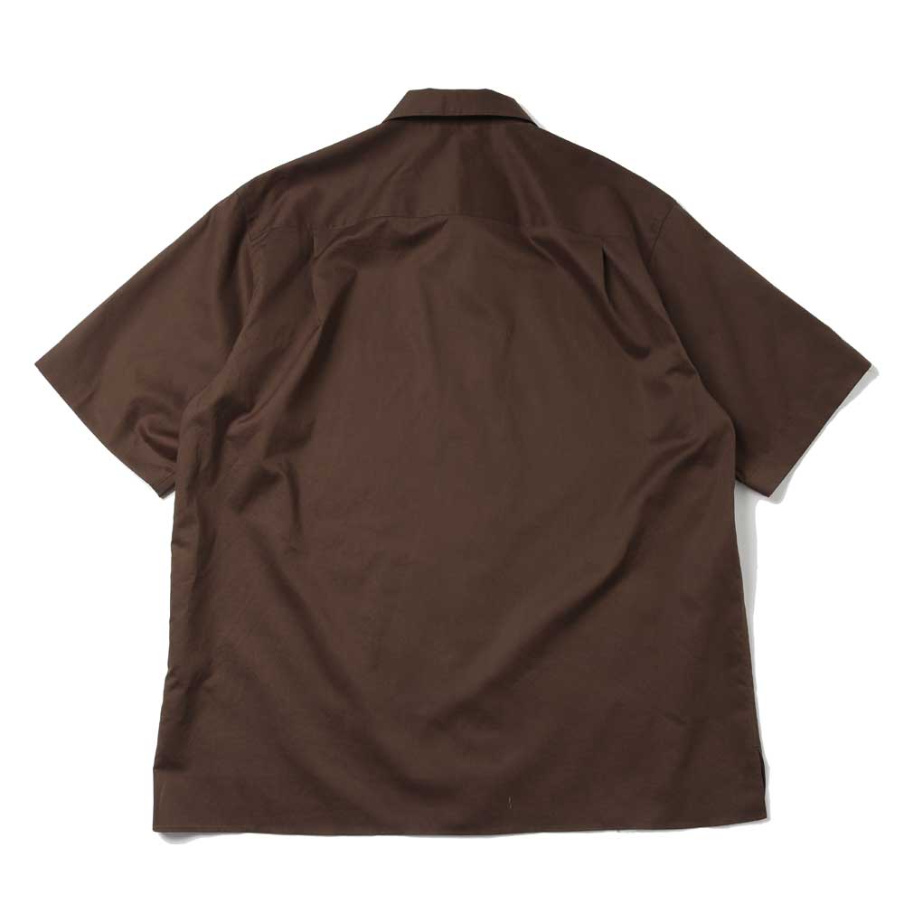 WASHED FINX TYPEWRITER OPEN COLLAR HALF SLEEVED SHIRT