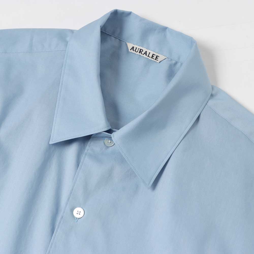 WASHED FINX TYPEWRITER OPEN COLLAR HALF SLEEVED SHIRT